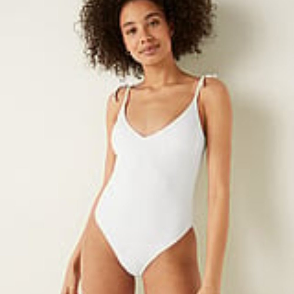 PINK - Plunge One-Piece Swimsuit